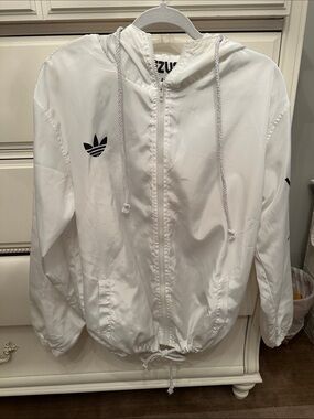 Adidas Yeezy Tour Season 1 White and Black Hooded Windbreaker